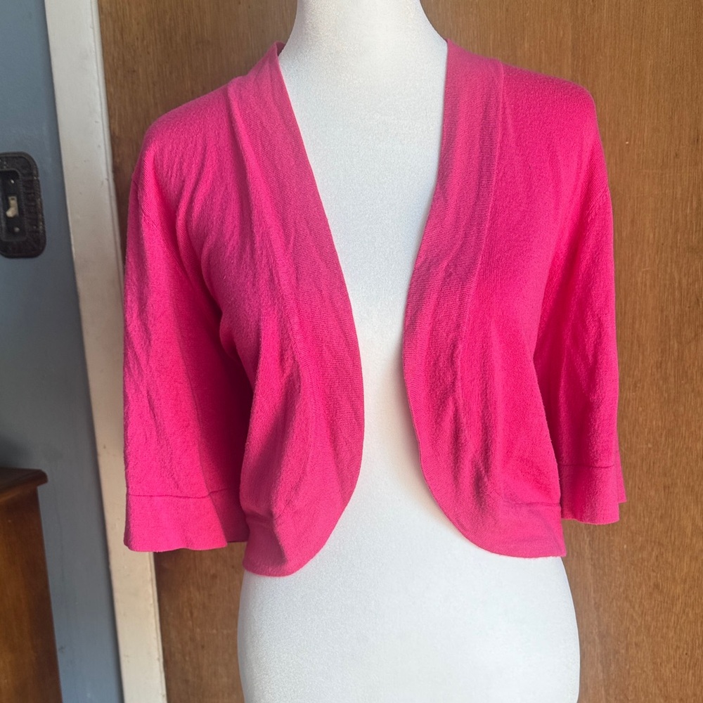 Jessica Howard Vibrant Pink Open-Front Shrug
